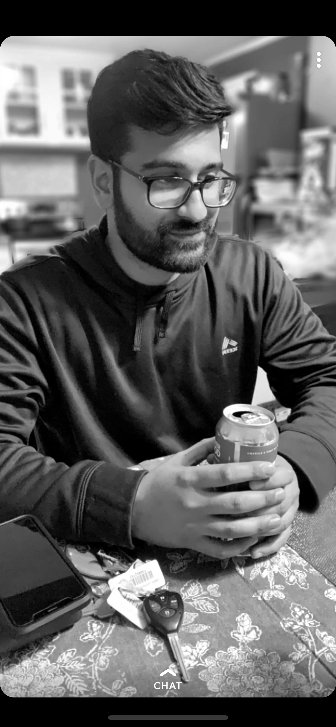 Priyam enjoying a frosty beer
